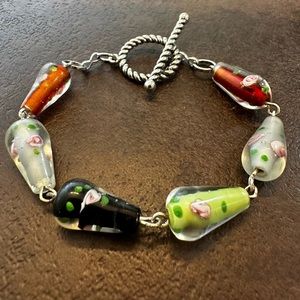 Handmade Lampwork Crystals Beaded Bracelet For Women